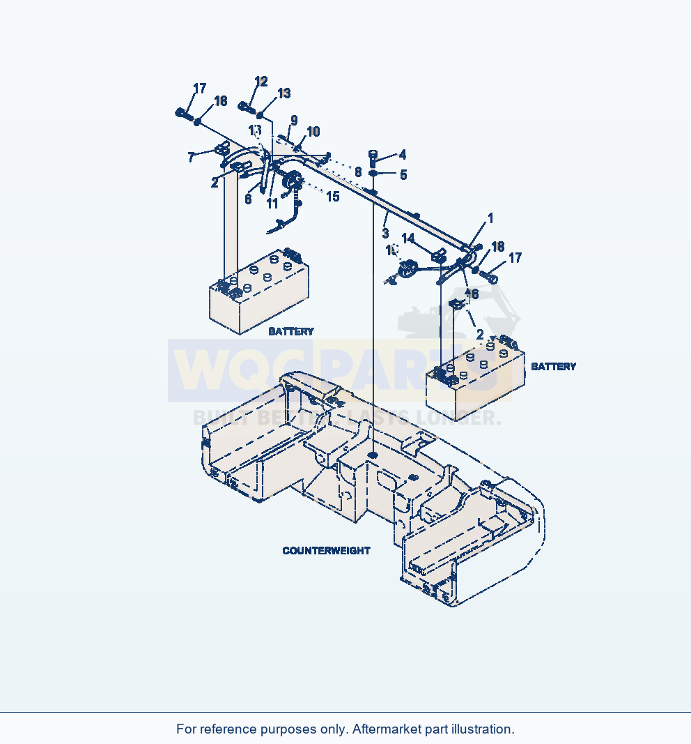 Komatsu WA380-7 Battery Box Cables parts diagram