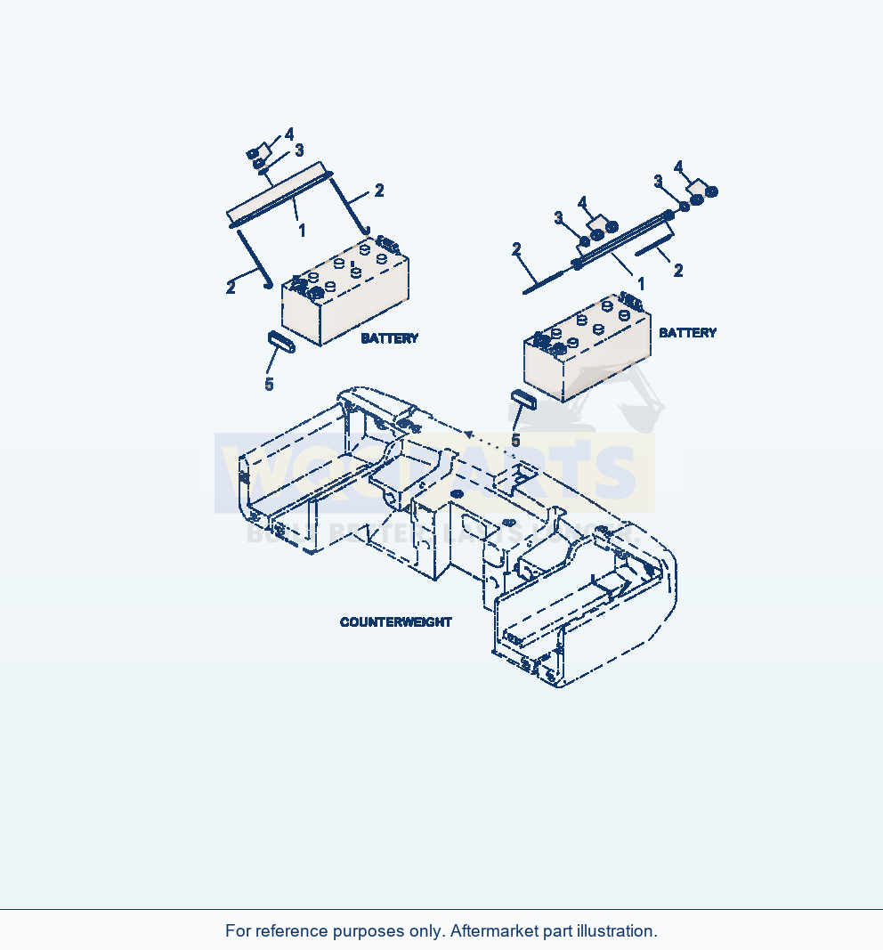 Komatsu WA380-7 Battery Box Holder parts diagram