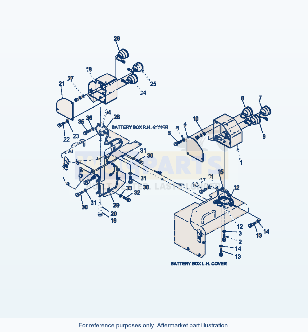 Komatsu WA380-7 Battery Box Rear Combination Lamp parts diagram
