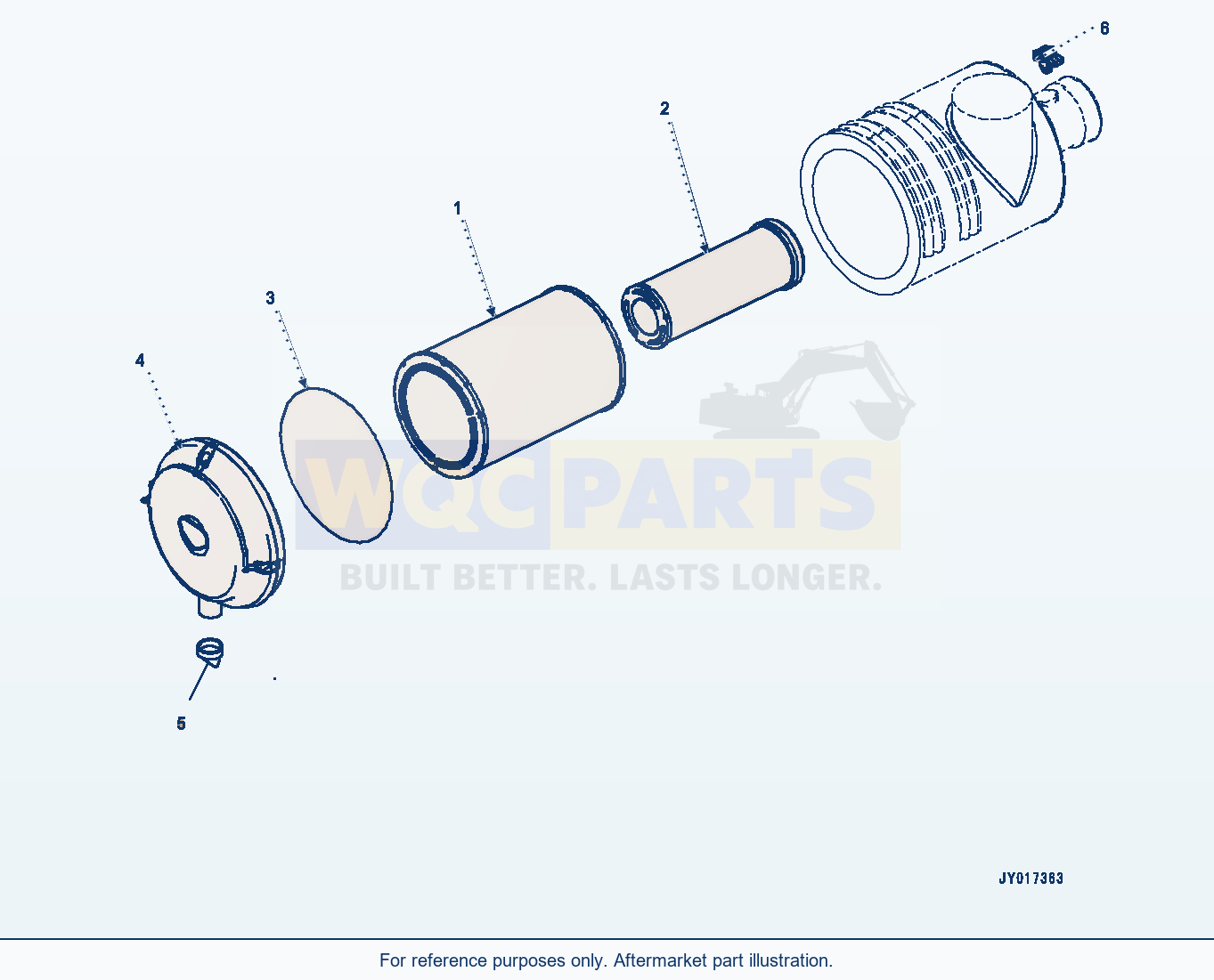 Komatsu WA380-7 Air Cleaner Serial 10001-UP parts diagram
