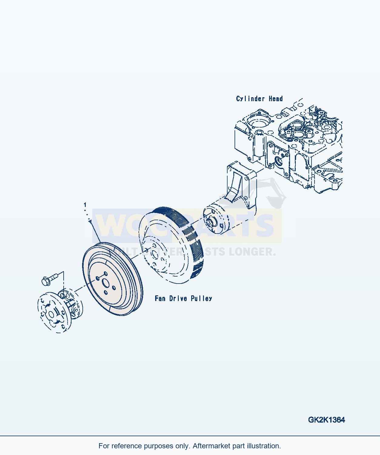 Komatsu WA380-7 Accessory Drive Pulley (Apa00-001001) parts diagram