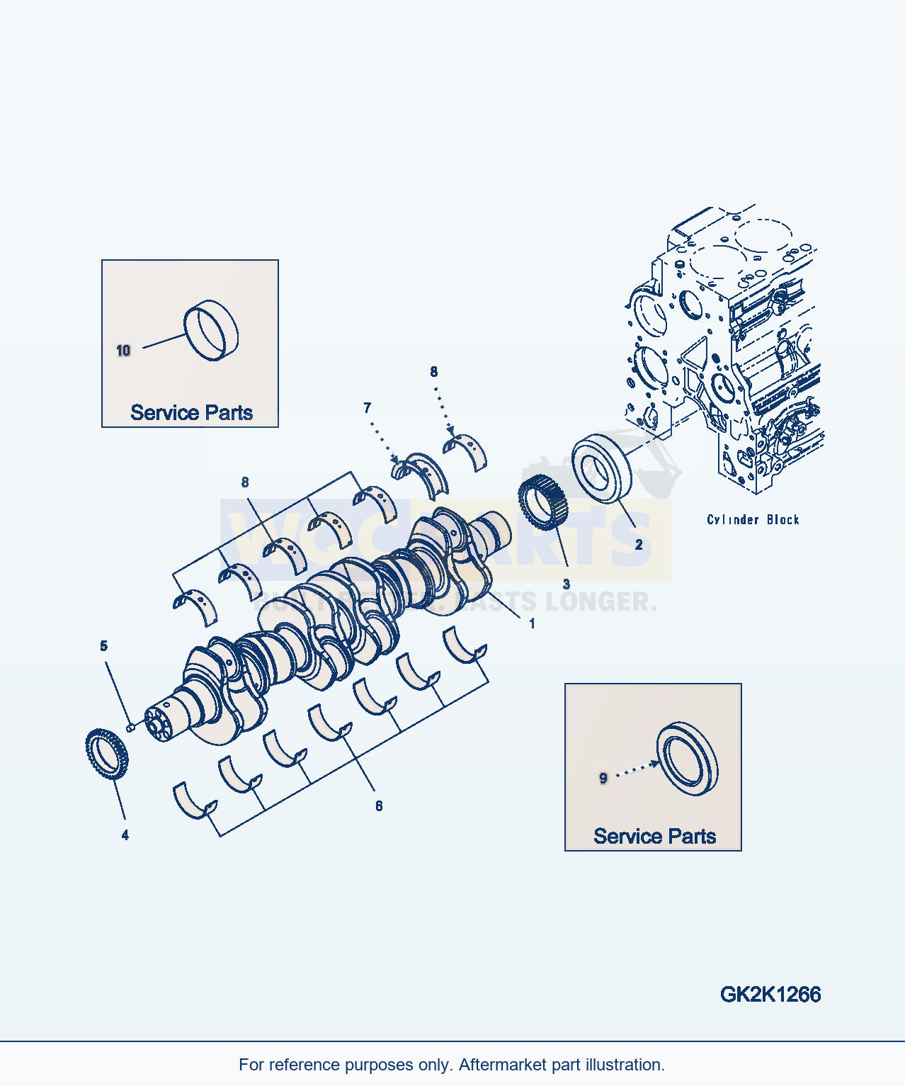 Komatsu WA380-7 Crankshaft And Bearings parts diagram