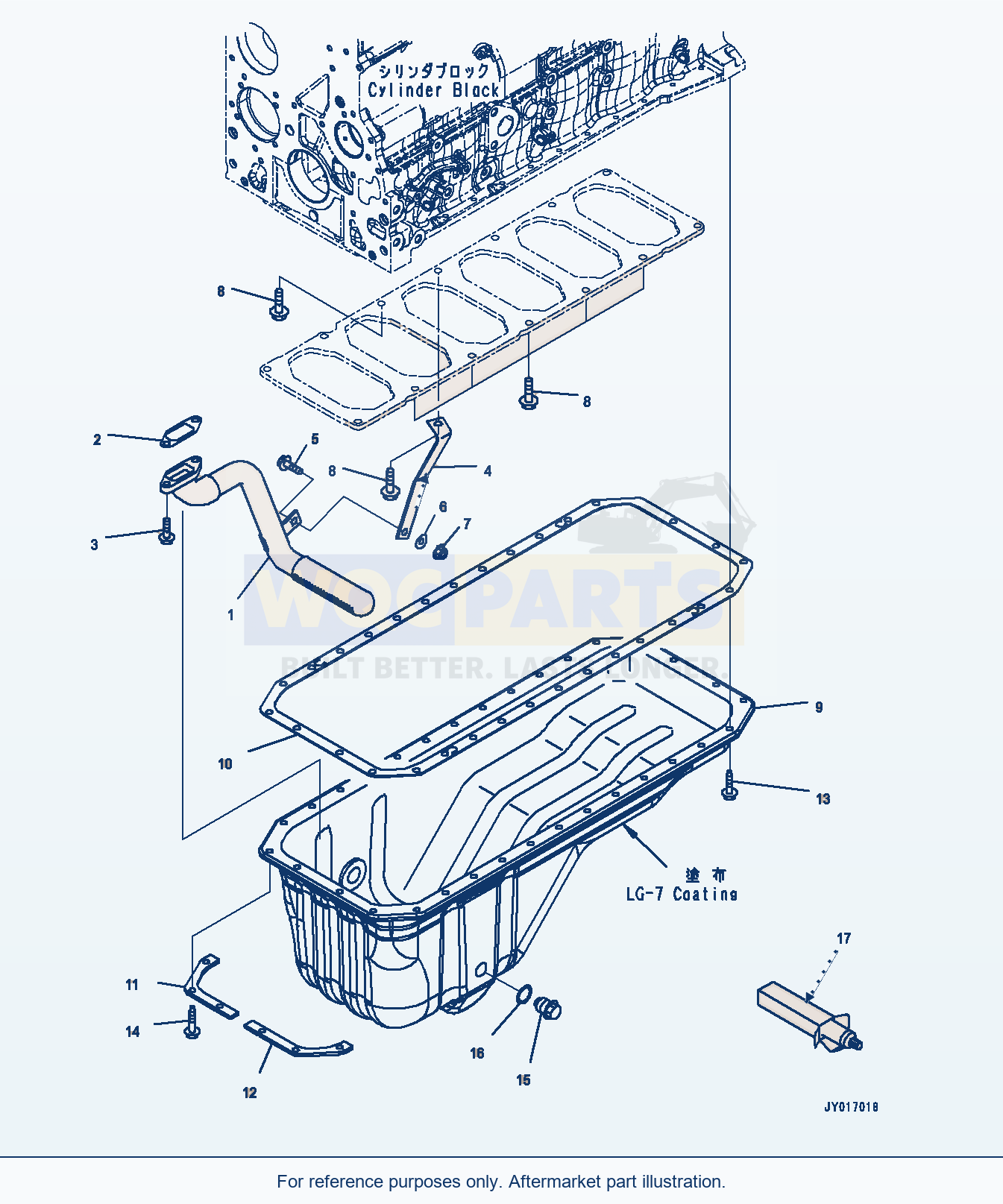 Komatsu WA380-7 Engine Oil Pan (Aop10-001001) Serial 10001-UP parts diagram