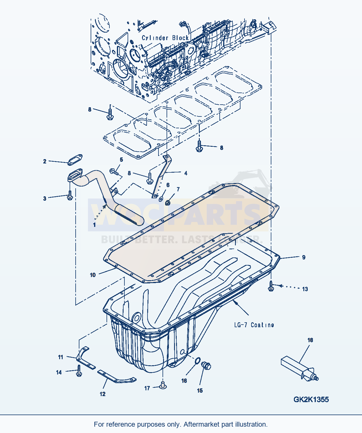 Komatsu WA380-7 Engine Oil Pan (Aop10-001001) Serial H62051-UP parts diagram