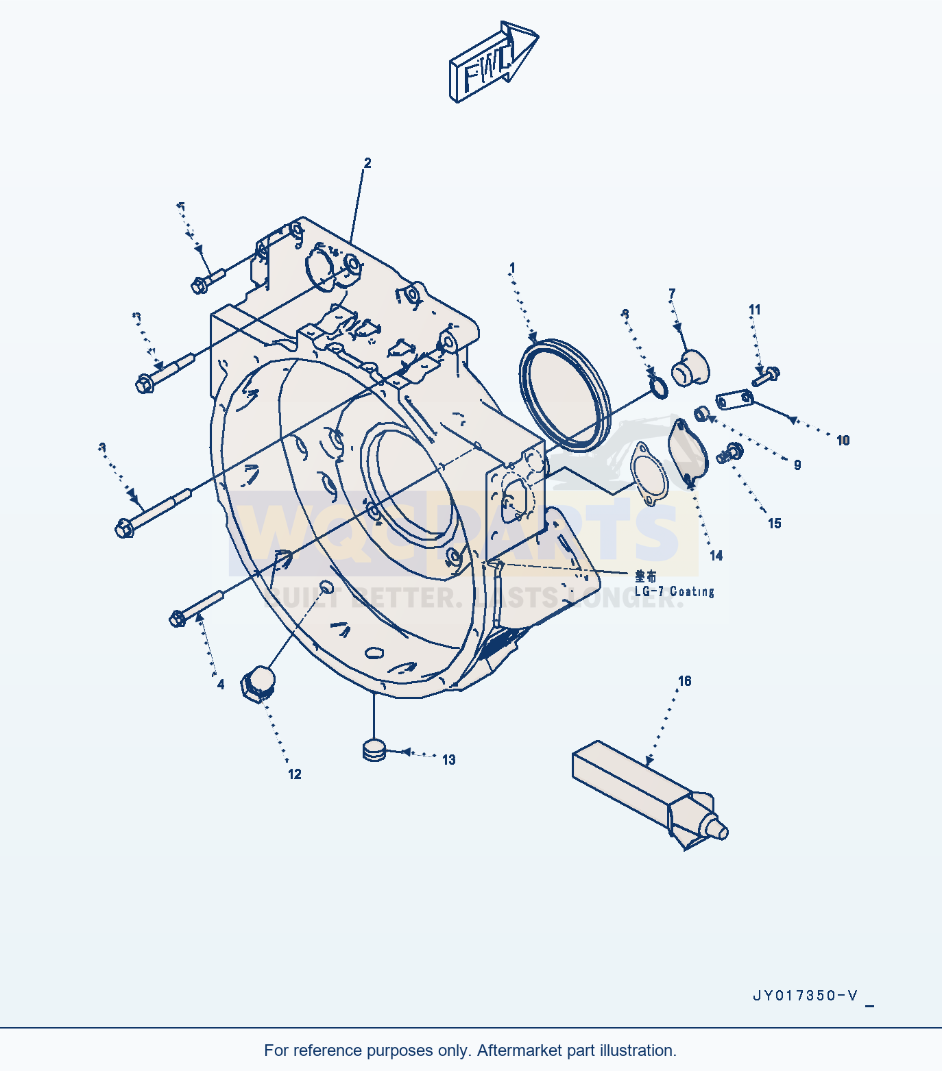 Komatsu WA380-7 Flywheel Housing Serial 10001-UP parts diagram