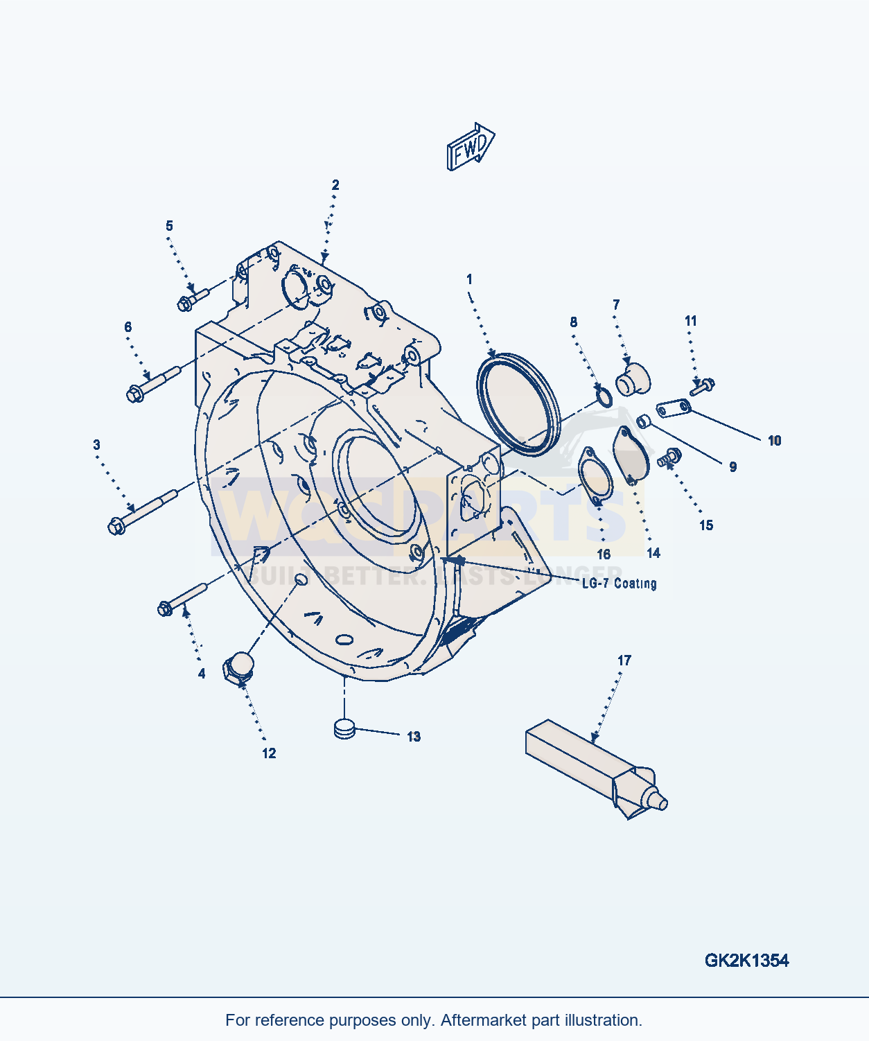 Komatsu WA380-7 Flywheel Housing Serial H62051-UP parts diagram