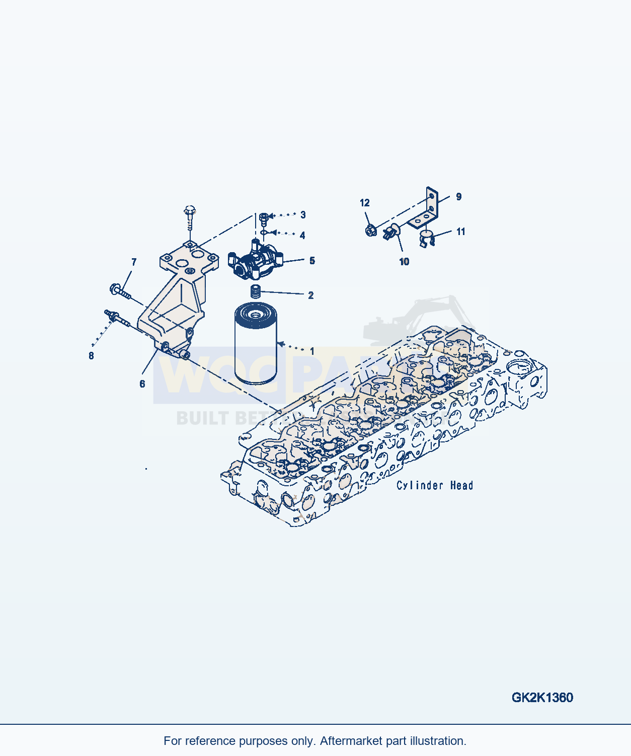 Komatsu WA380-7 Fuel Filter Location (Aff10-001001) parts diagram