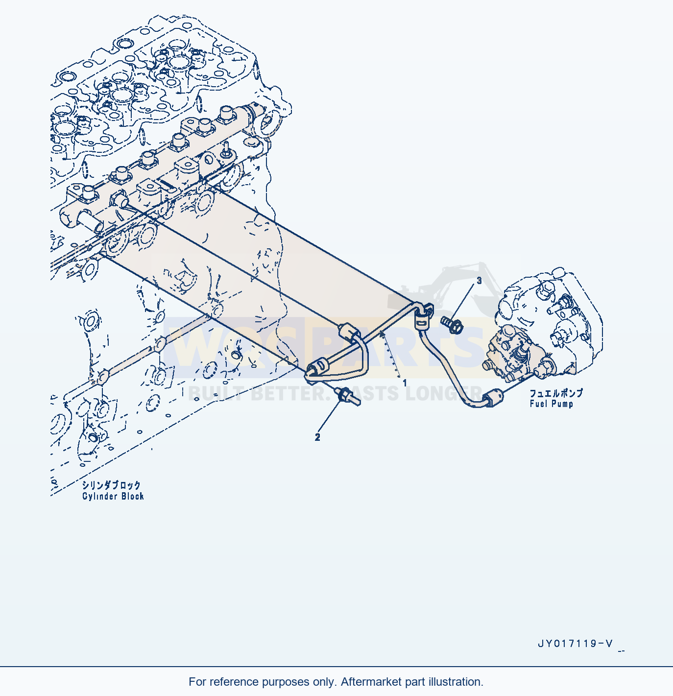 Komatsu WA380-7 Fuel Piping (Aft00-001001) Serial H62051-UP parts diagram