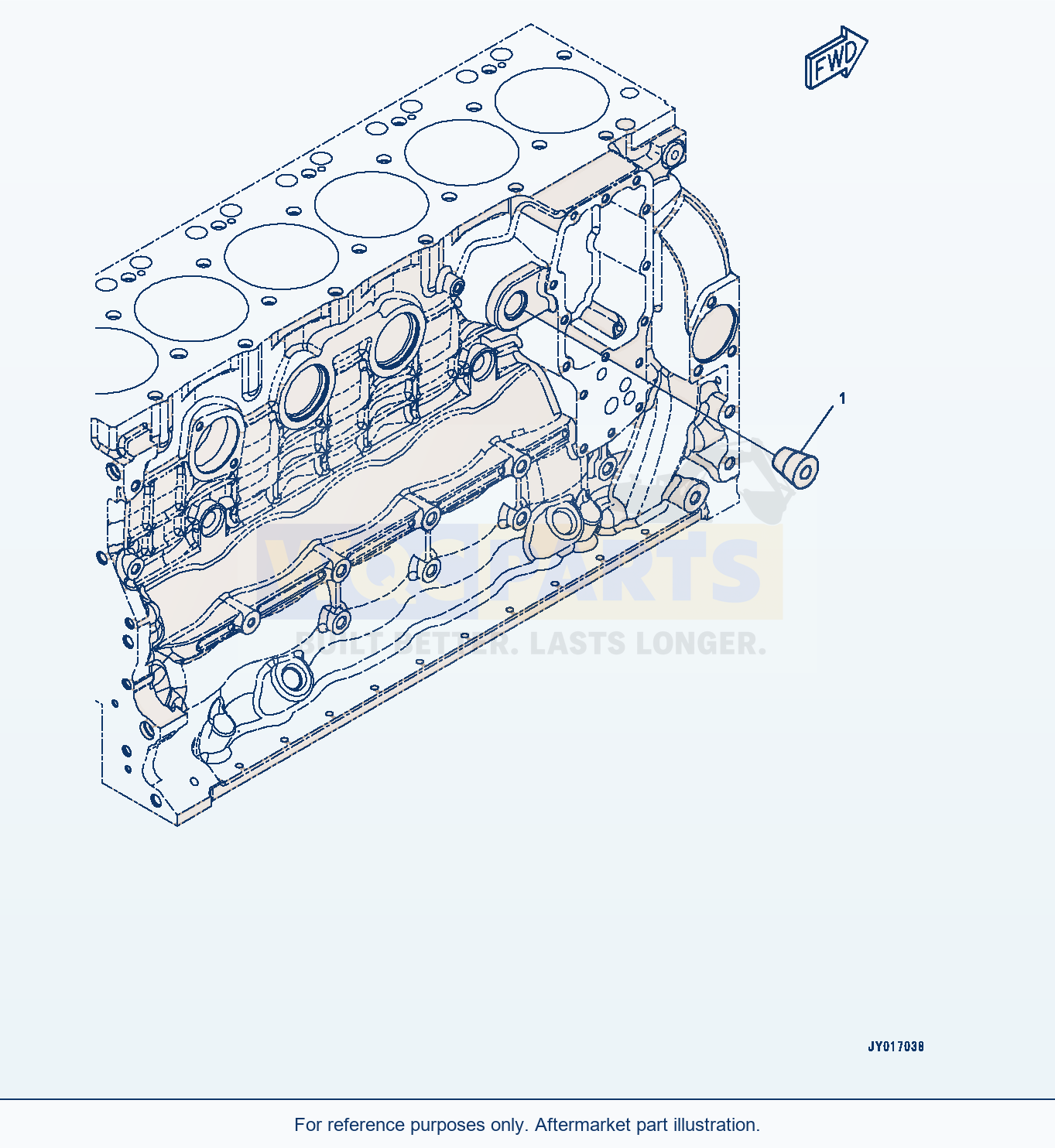 Komatsu WA380-7 Coolant Heater Plug (Ach00-001001) parts diagram