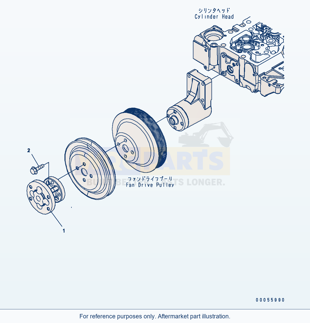 Komatsu WA380-7 Cooling Fan Drive, Pilot Spacer (Afa20-001001) parts diagram