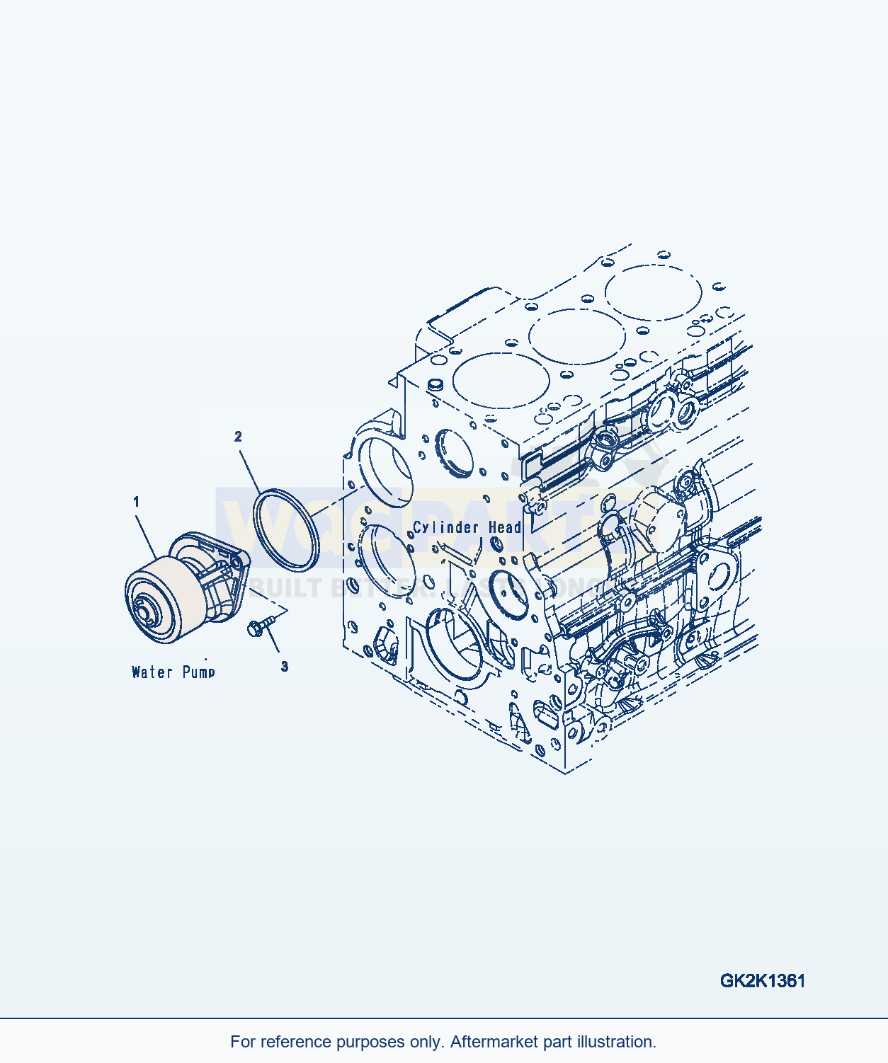Komatsu WA380-7 Water Pump Serial H62051-UP parts diagram