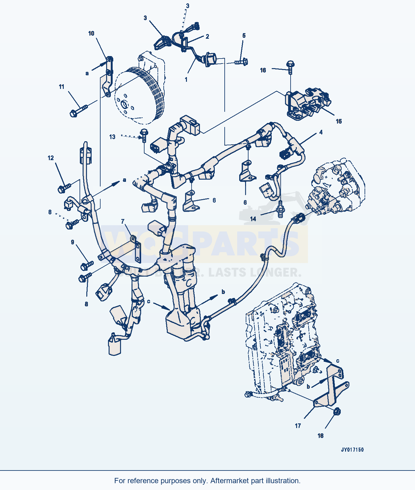 Komatsu WA380-7 Wiring Harness (Awr00-002001) Serial 10001-UP parts diagram