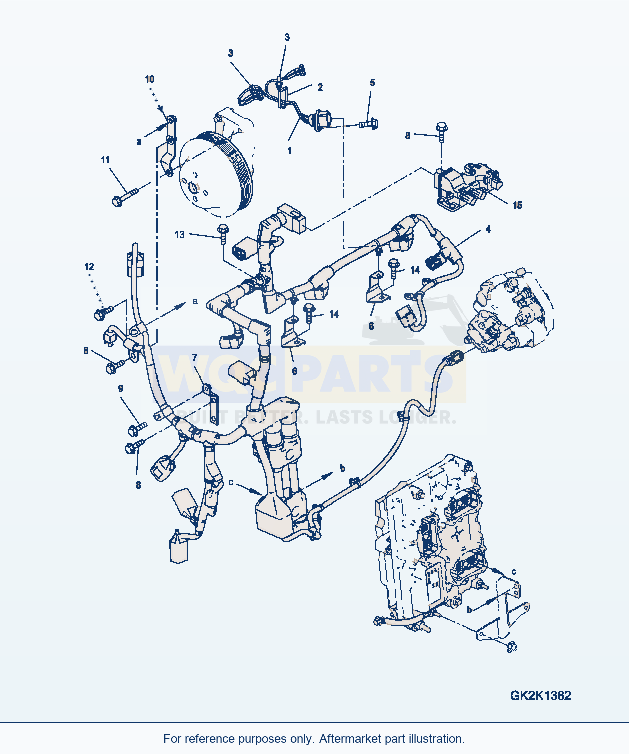 Komatsu WA380-7 Wiring Harness (Awr00-002001) Serial H62051-UP parts diagram