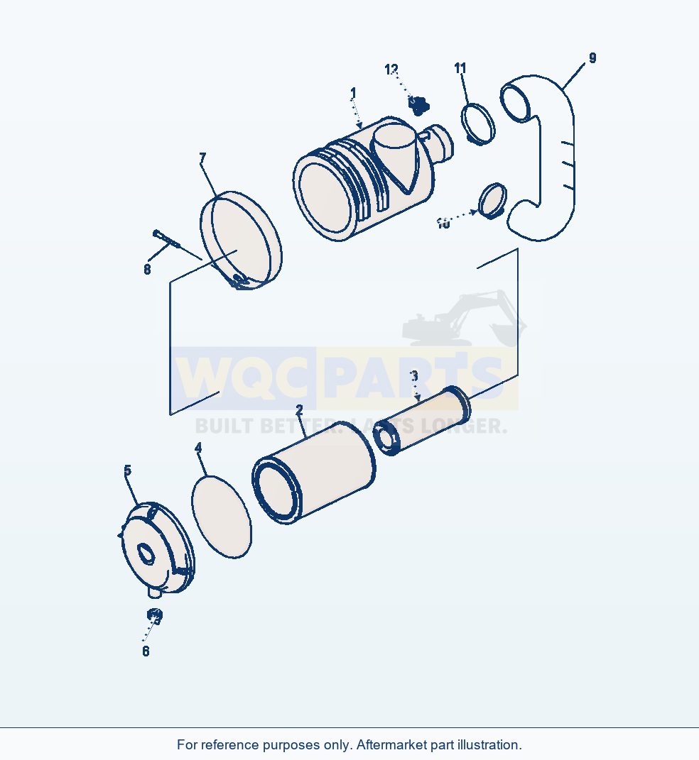 Komatsu WA380-7 Air Cleaner Serial A64001-UP parts diagram