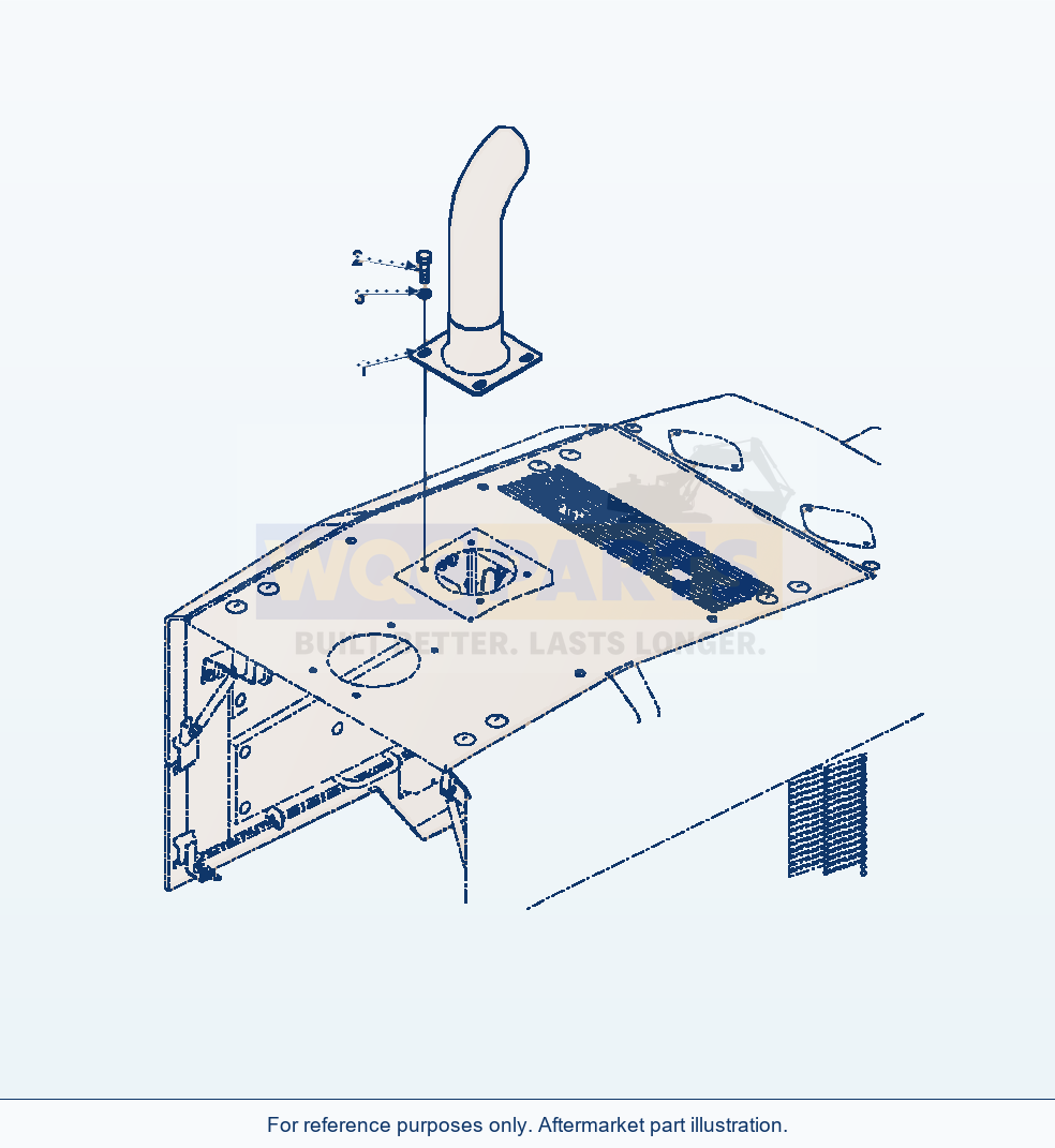 Komatsu WA380-7 Exhaust Pipe Serial A64001-UP parts diagram