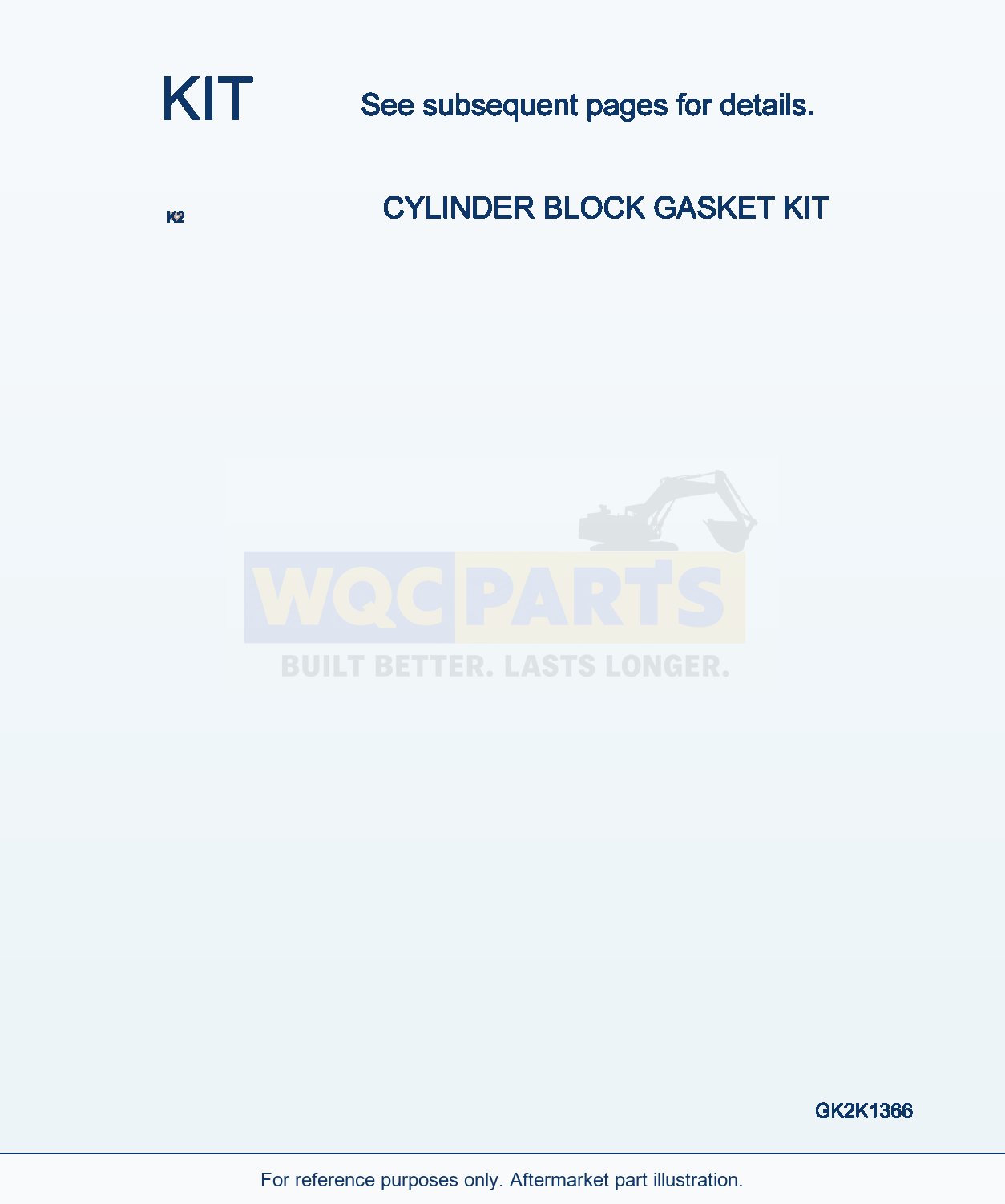 Komatsu WA380-7 Repair Service Parts — Set, Lower Engine Gasket parts diagram