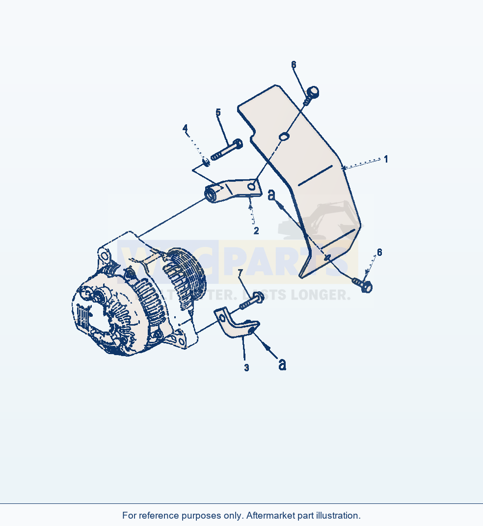 Komatsu WA380-7 Alternator Heat Shield parts diagram