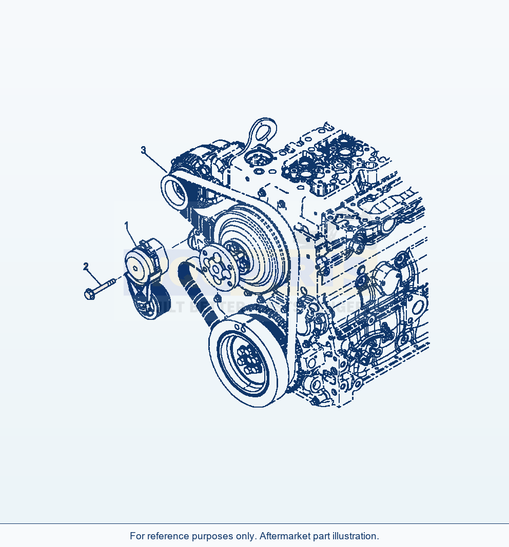 Komatsu WA380-7 Cooling Fan Belt And Tensioner parts diagram
