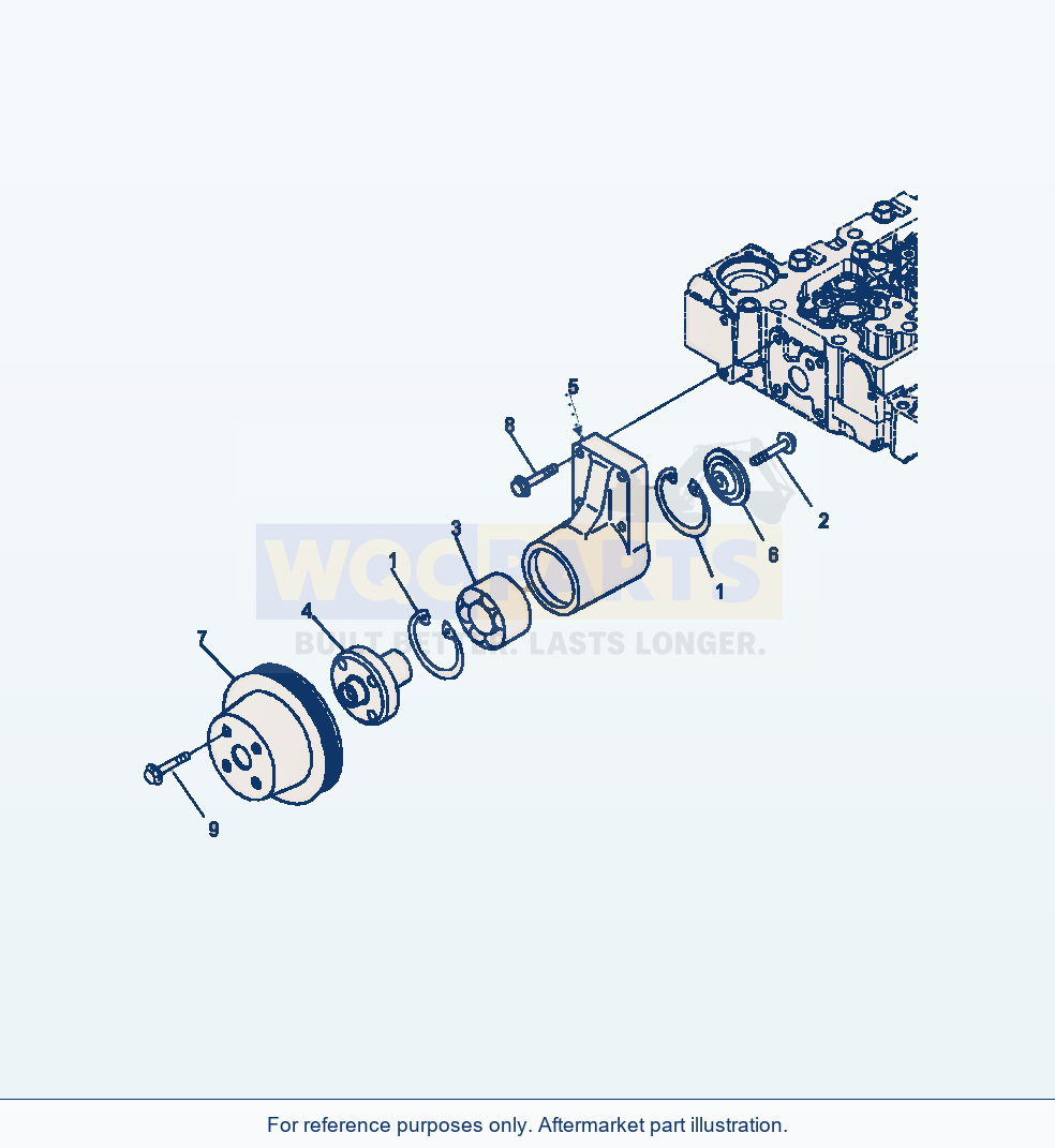 Komatsu WA380-7 Cooling Fan Drive Pulley parts diagram