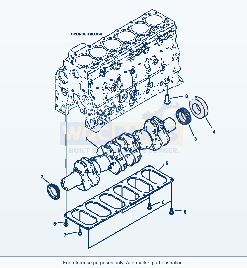 Komatsu WA380-7 Crankshaft Serial A64001-UP parts diagram