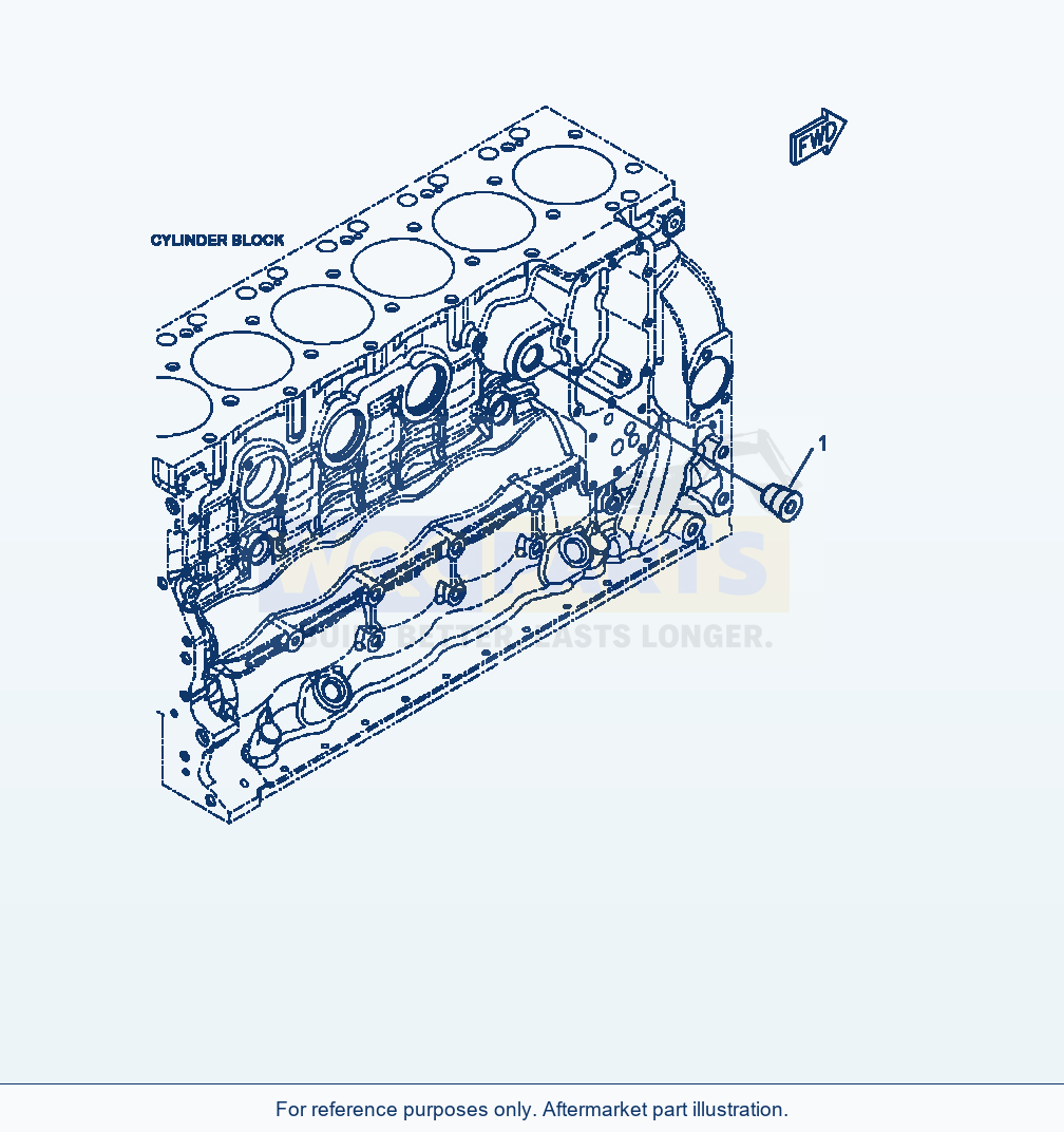 Komatsu WA380-7 Cylinder Block Coolant Heater Plug parts diagram