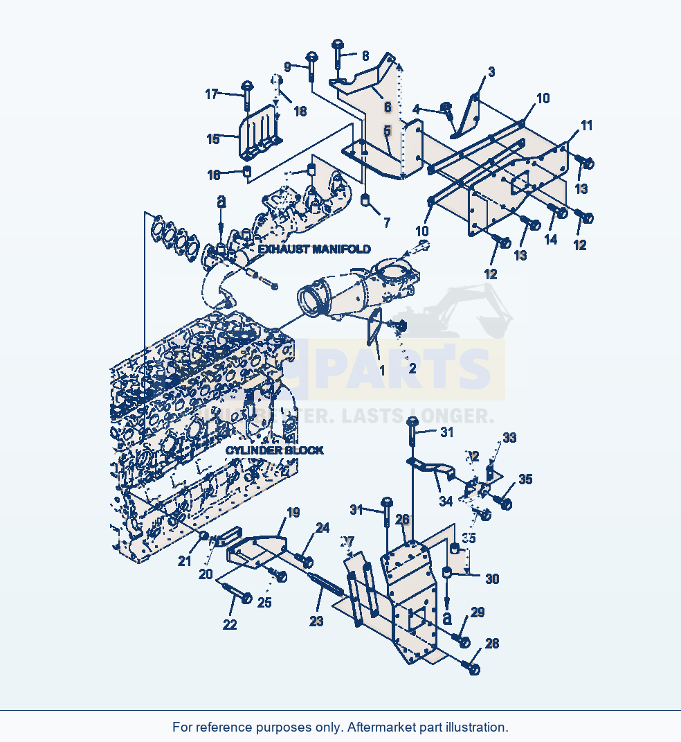 Komatsu WA380-7 Cylinder Block Heat Shields parts diagram