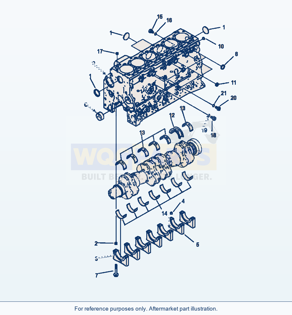 Komatsu WA380-7 Cylinder Block Serial A64001-UP parts diagram