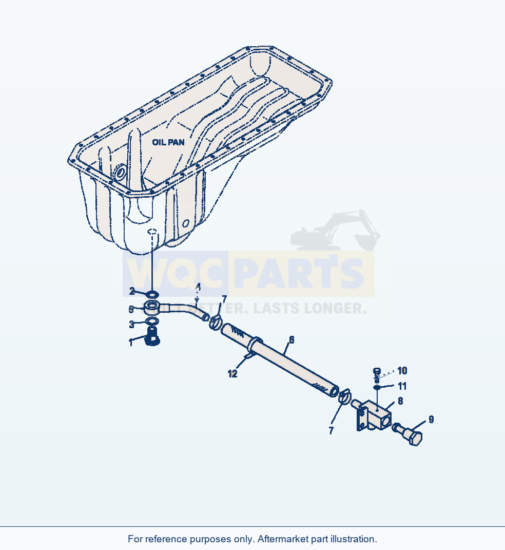 Komatsu WA380-7 Engine Oil Pan Drain Piping parts diagram