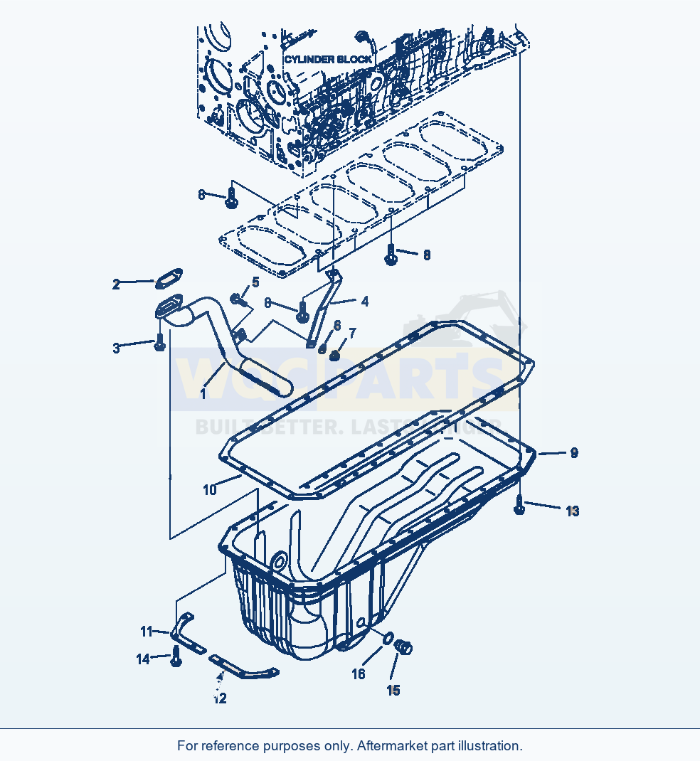 Komatsu WA380-7 Engine Oil Pan parts diagram