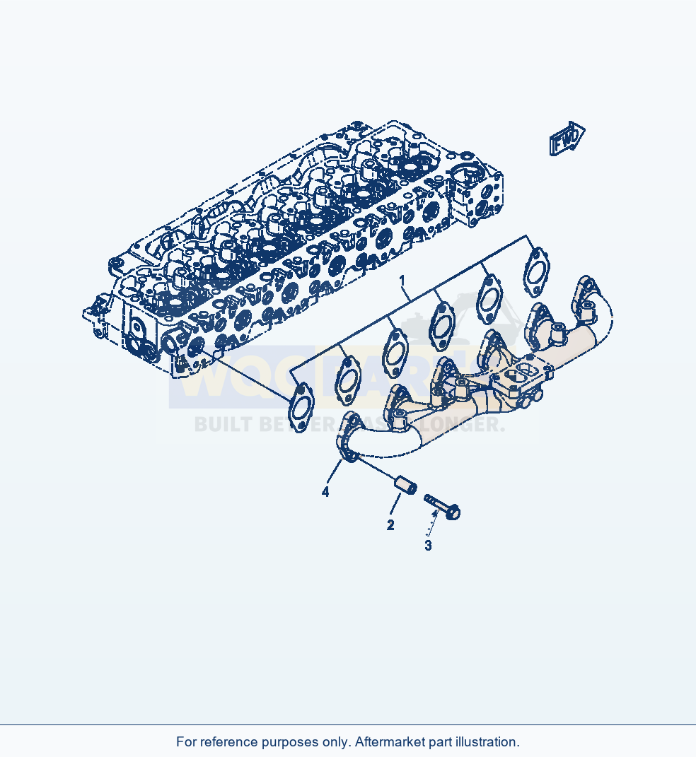 Komatsu WA380-7 Exhaust Manifold parts diagram