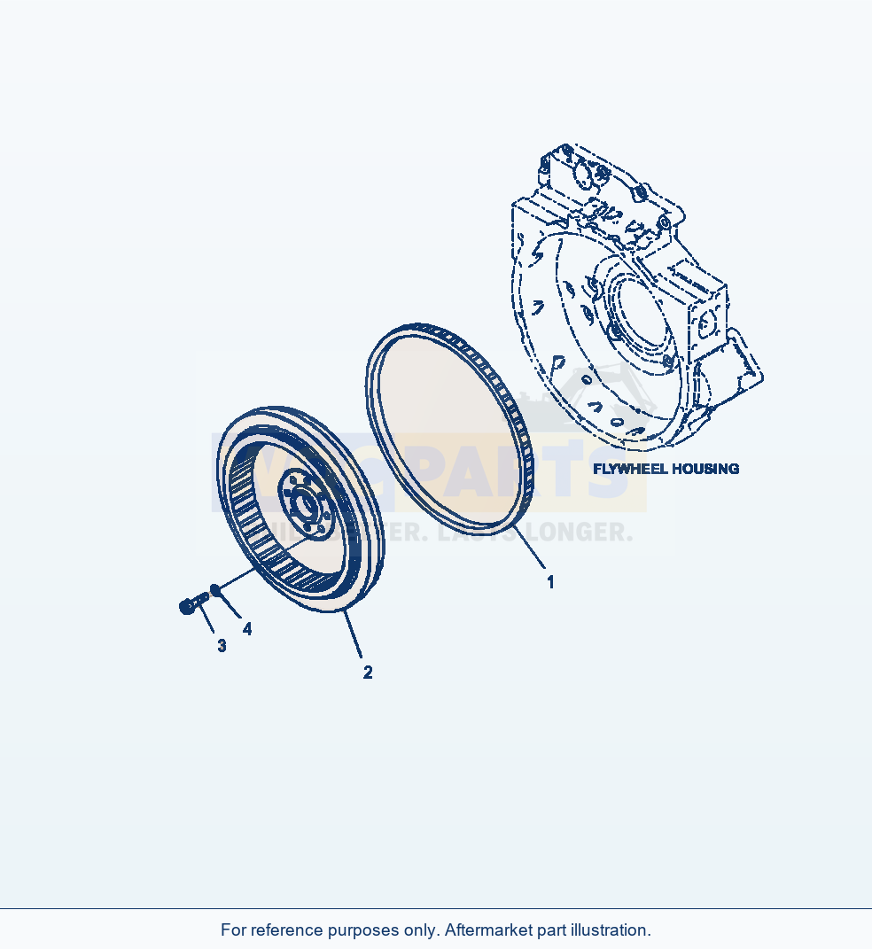 Komatsu WA380-7 Flywheel And Mounting parts diagram