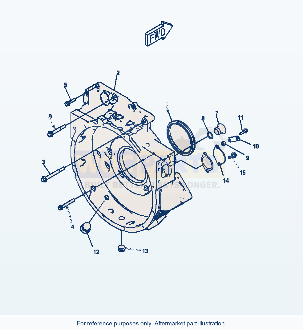 Komatsu WA380-7 Flywheel Housing Serial A64001-UP parts diagram