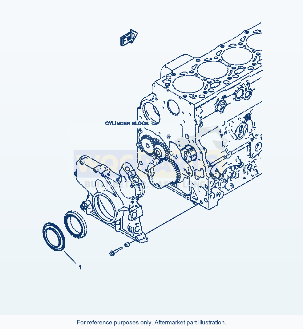 Komatsu WA380-7 Front Gear Cover Dust Seal parts diagram