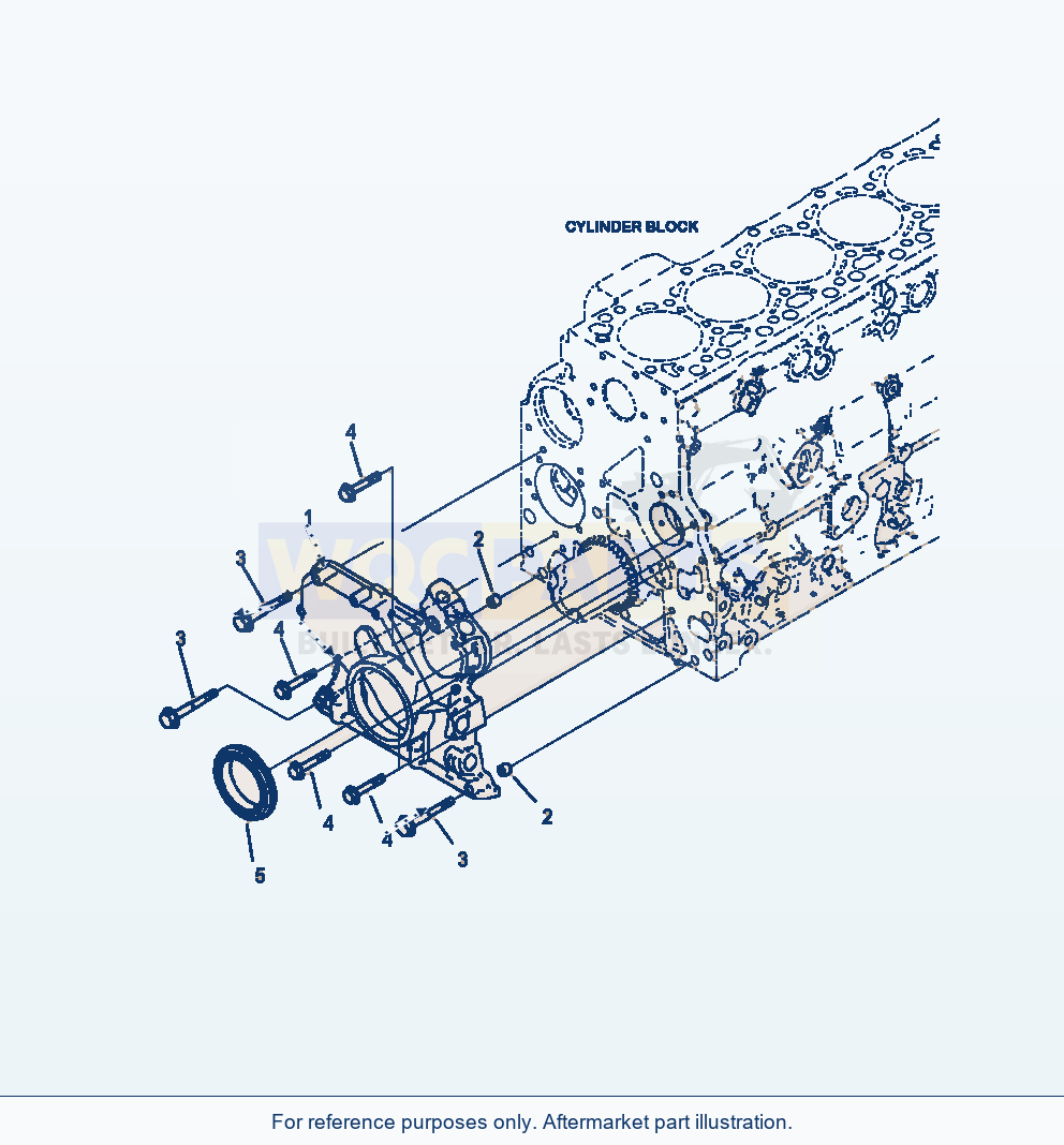 Komatsu WA380-7 Front Gear Cover parts diagram