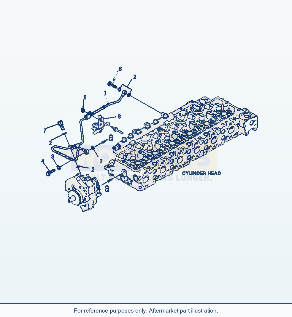 Komatsu WA380-7 Fuel Drain Piping parts diagram