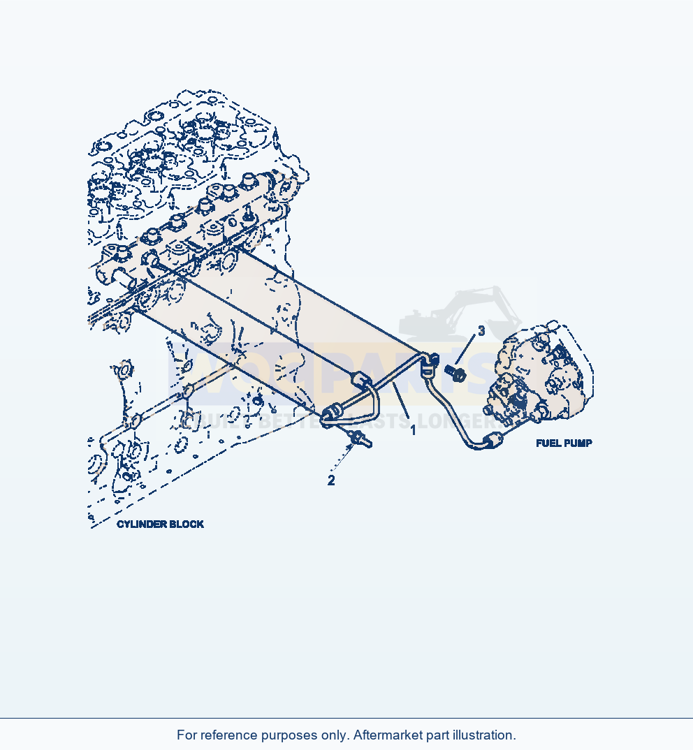 Komatsu WA380-7 Fuel Piping parts diagram