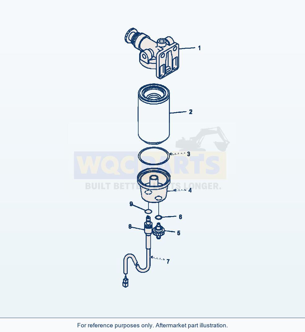 Komatsu WA380-7 Fuel Pre-Filter Serial A64001-UP parts diagram