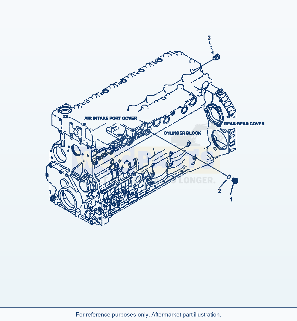 Komatsu WA380-7 Rear Gear Cover Plugs parts diagram