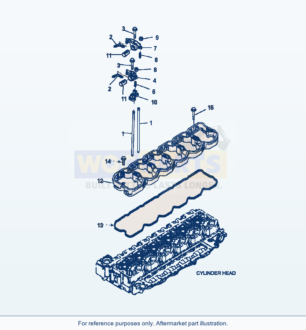 Komatsu WA380-7 Rocker Lever parts diagram