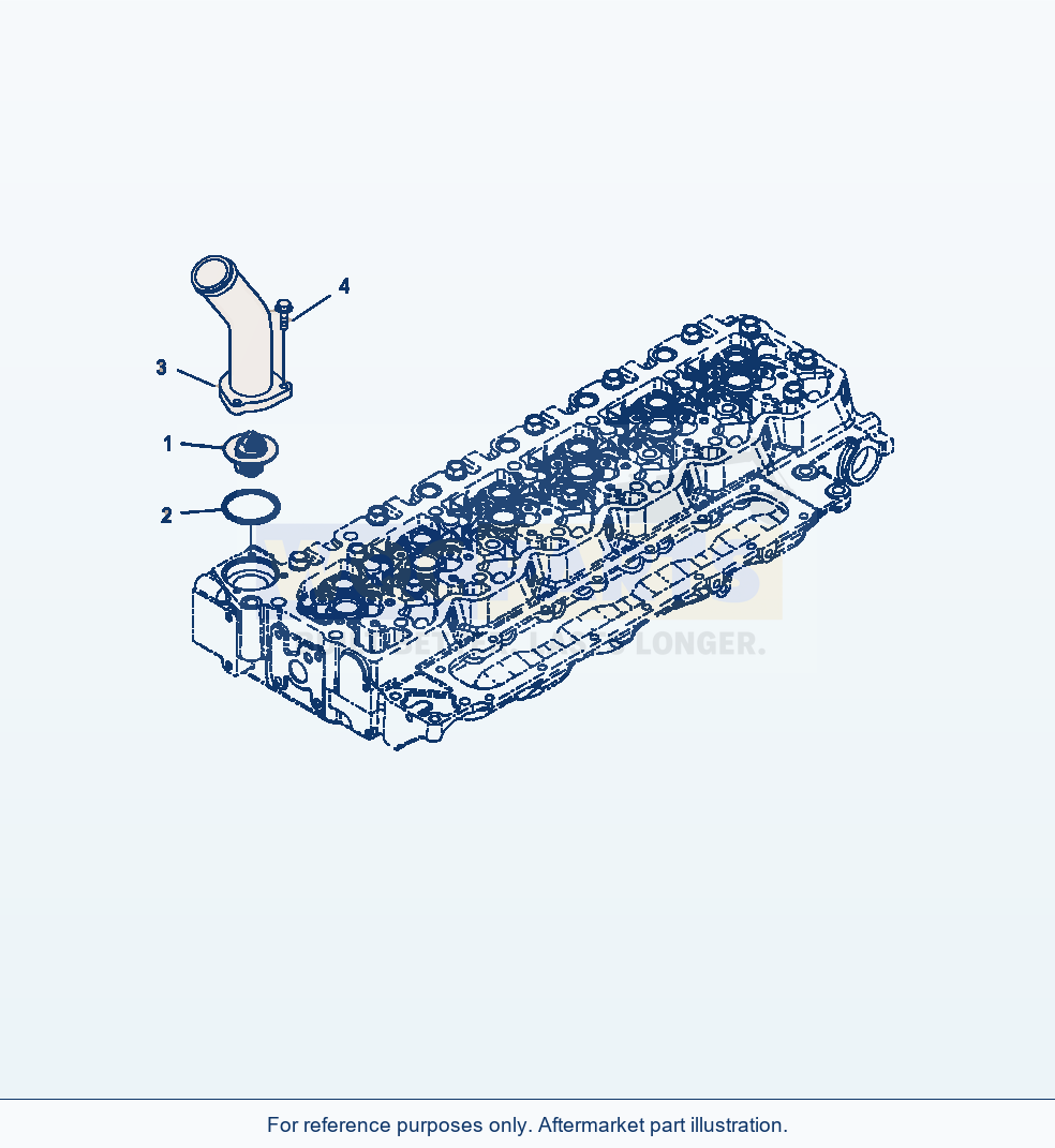 Komatsu WA380-7 Thermostat And Water Outlet Connection parts diagram