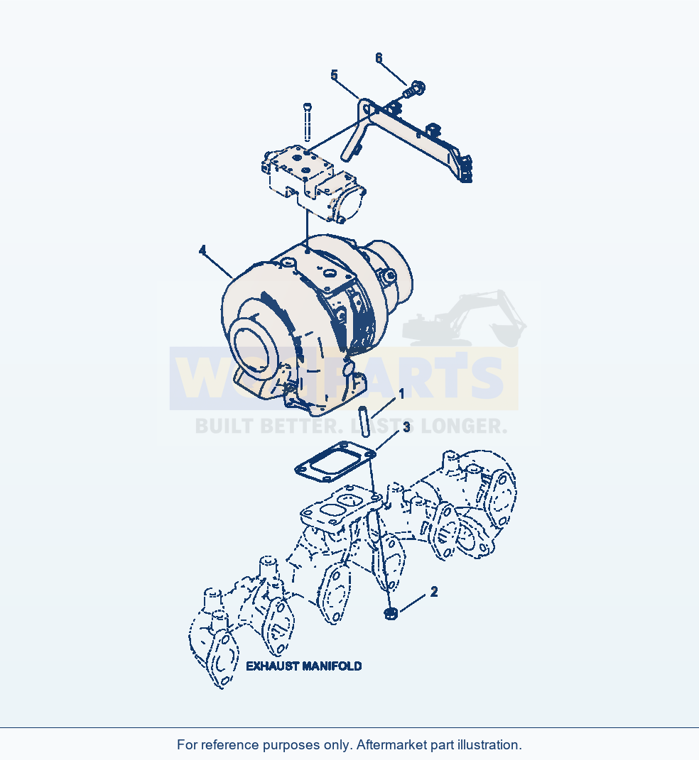 Komatsu WA380-7 Turbocharger parts diagram