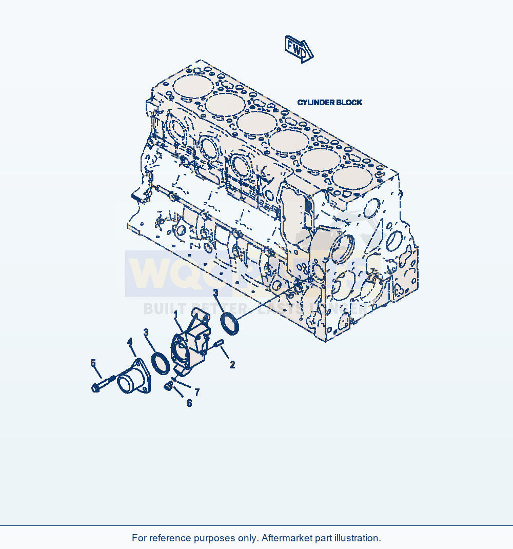 Komatsu WA380-7 Water Inlet Connection parts diagram