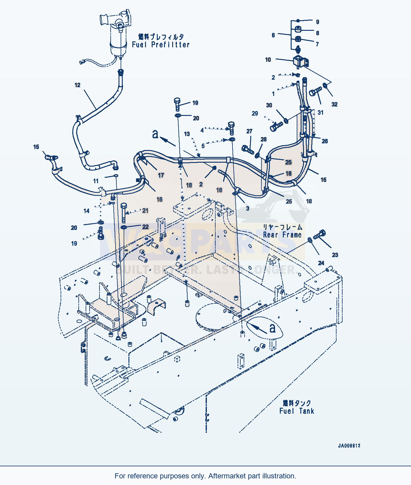 Komatsu WA380-7 Fuel Tank, Breather And Hose (#10001-) parts diagram