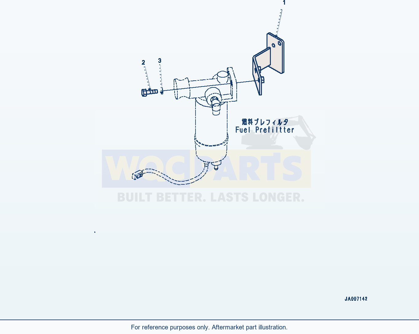 Komatsu WA380-7 Fuel Tank, Prefilter Mounting (#10001-) parts diagram