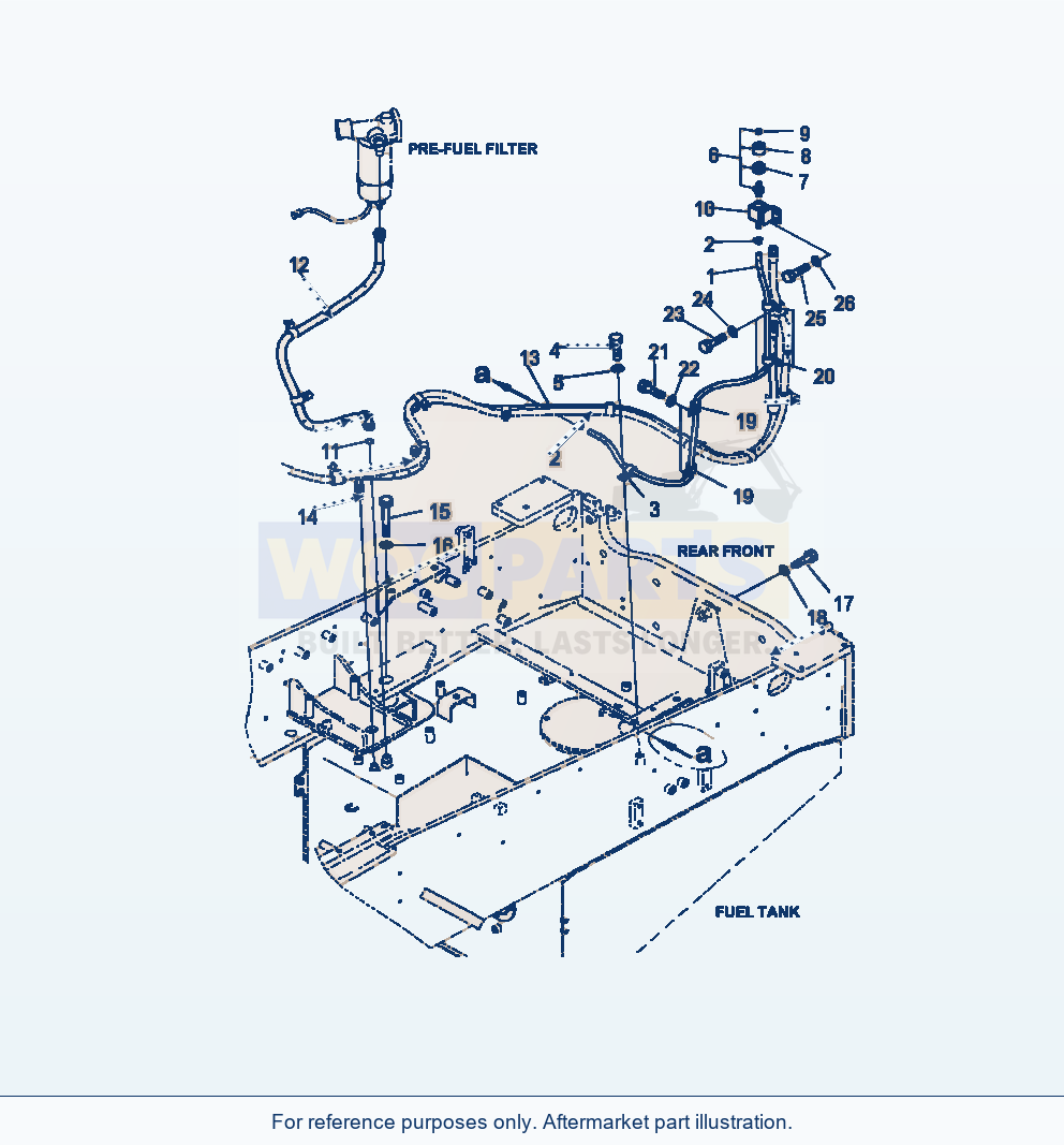 Komatsu WA380-7 Fuel Tank Breather And Mounting parts diagram