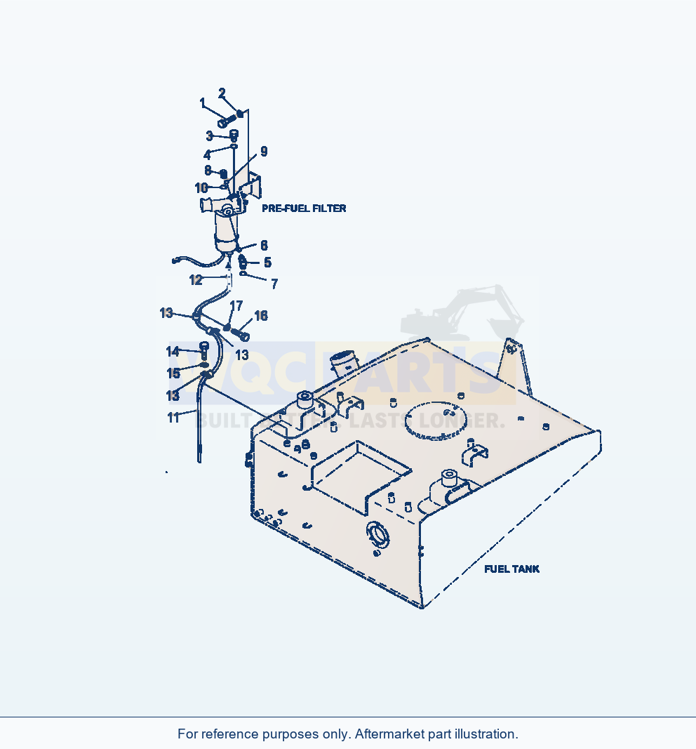 Komatsu WA380-7 Fuel Tank Pre-Filter Mounting parts diagram