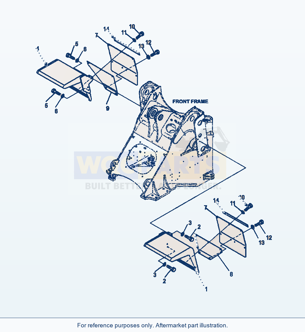 Komatsu WA380-7 Front Fender parts diagram