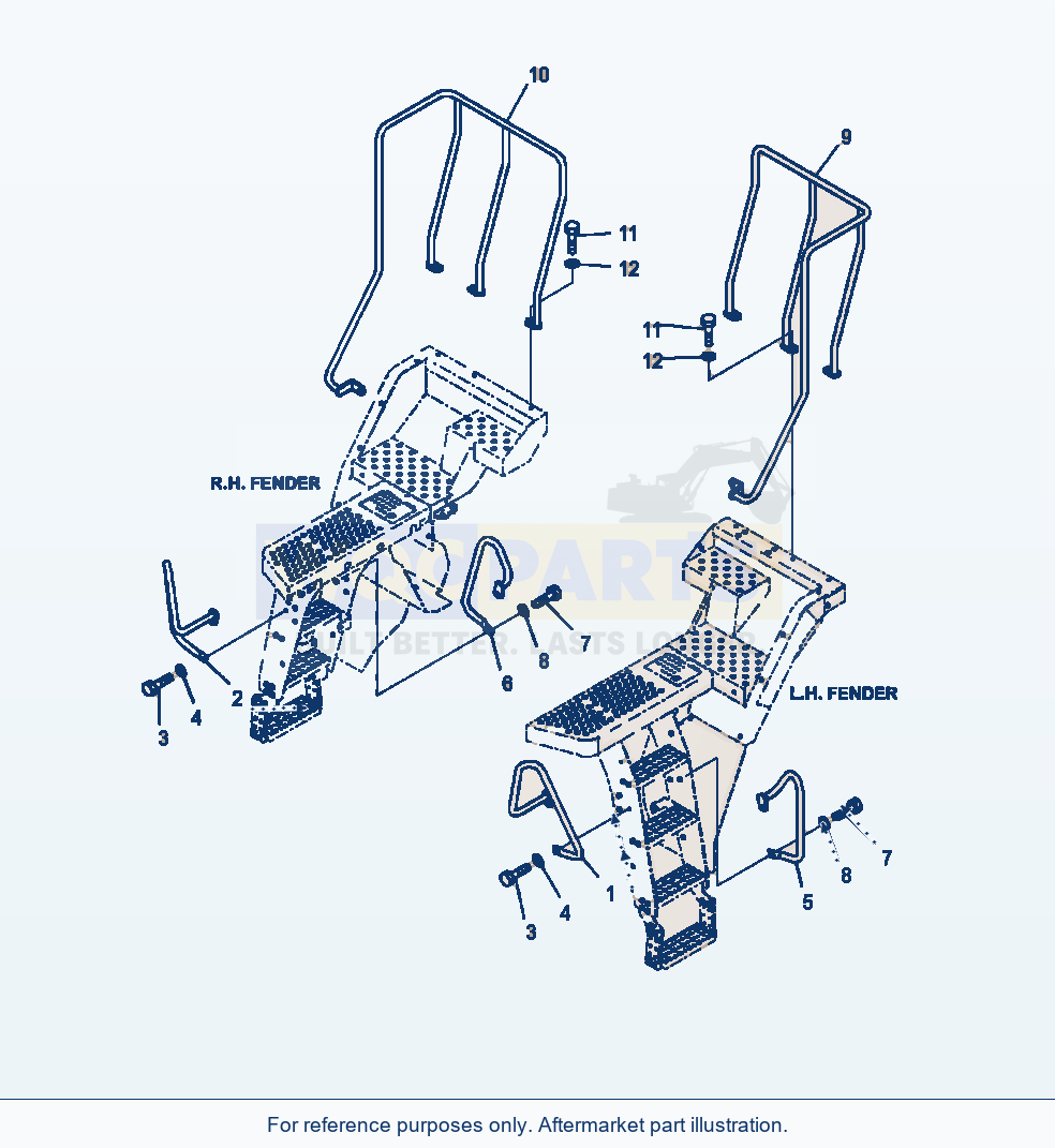 Komatsu WA380-7 Handrails parts diagram