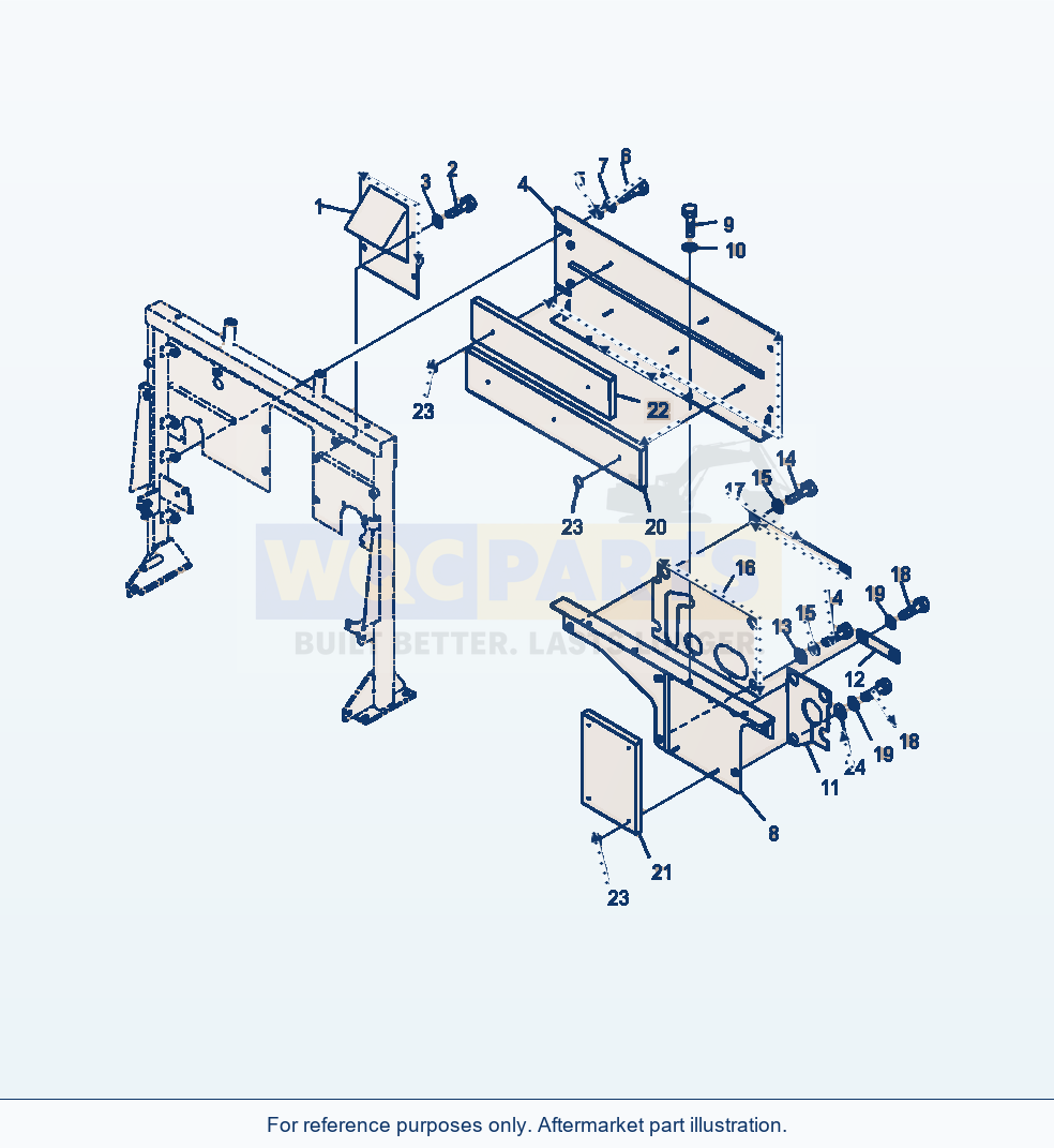 Komatsu WA380-7 Hood Baffle parts diagram