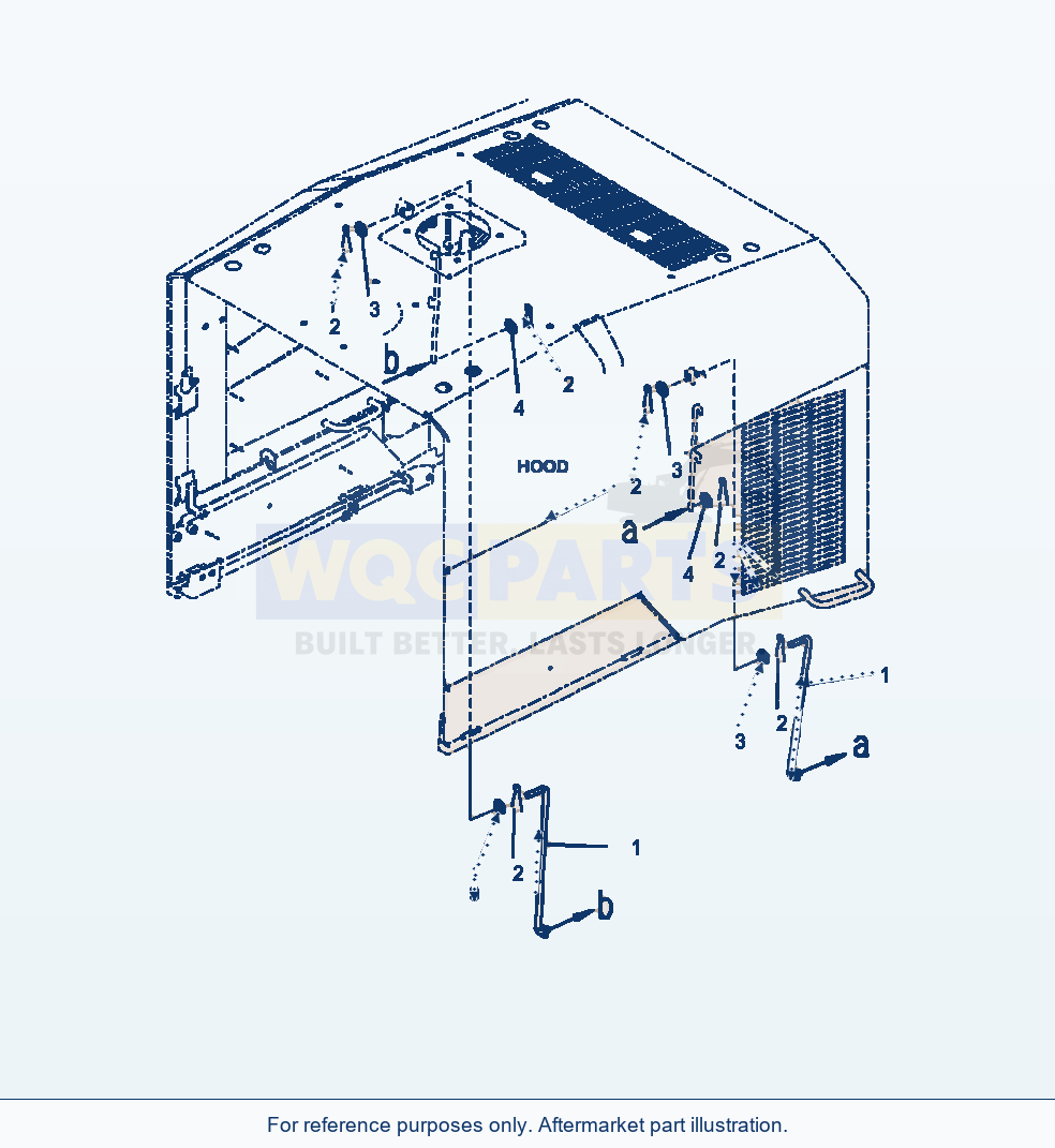 Komatsu WA380-7 Hood Door Open Lock parts diagram
